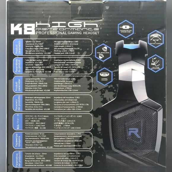 K3 Blue Gaming Headset - Picture 5 of 6